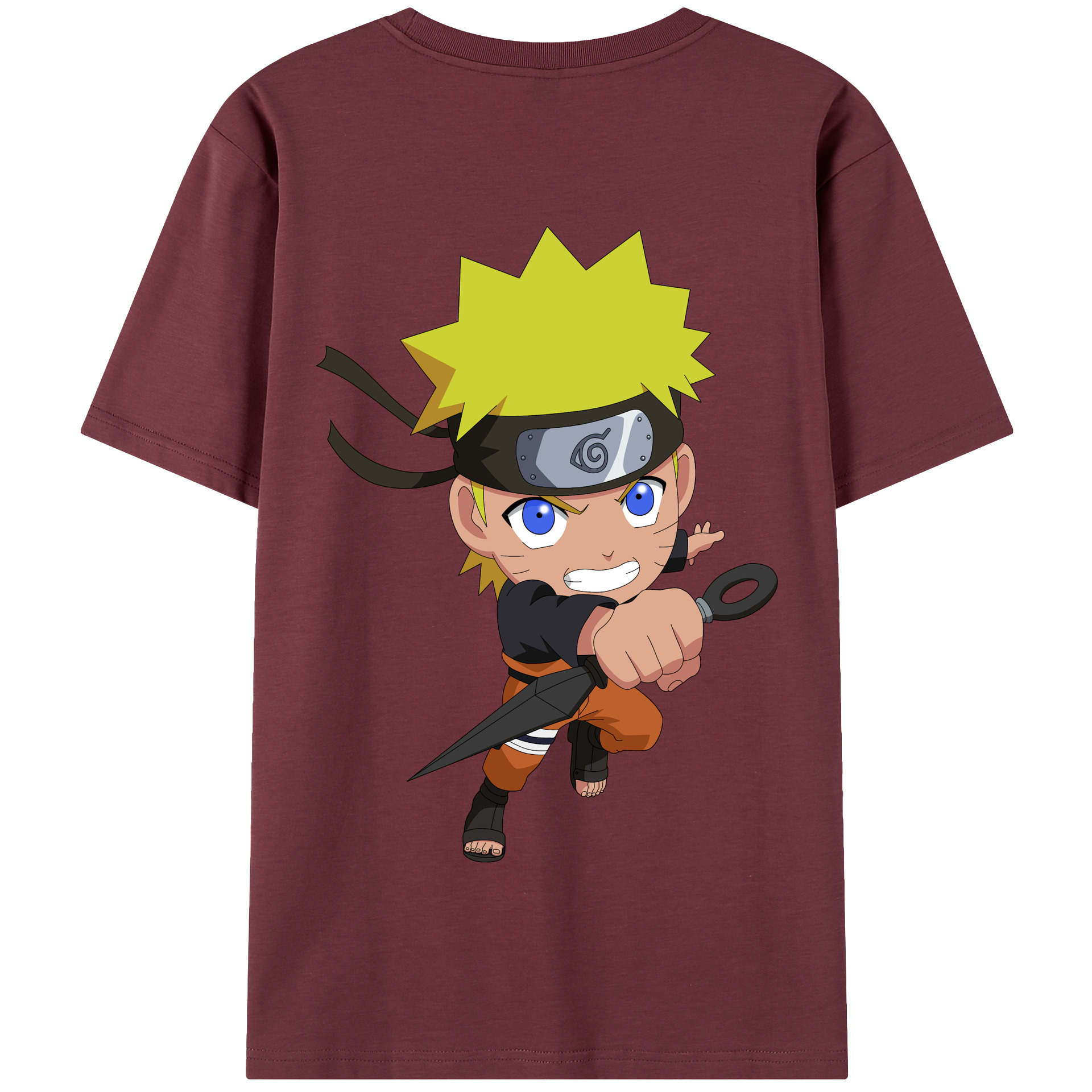 （画像用） NARUTO -ナルト- うずまき ナルト Uzumaki Naruto 綿100％半袖Tシャツ（背面プリント）